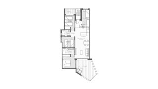 Apartment floor plan, 4 bedrooms in Residencial Moma II No. 5
